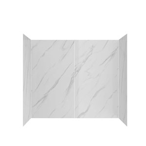 Streamline 4 Pcs Alcove Bathtub Wall Surround 32-in L x 60-in W x 55-in H - White Marble Finish