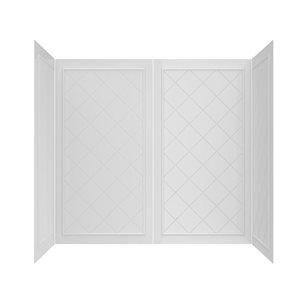Streamline 4 Pcs Alcove Bathtub Wall Surround 32-in L x 60-in W x 55-in H - White Tile Finish