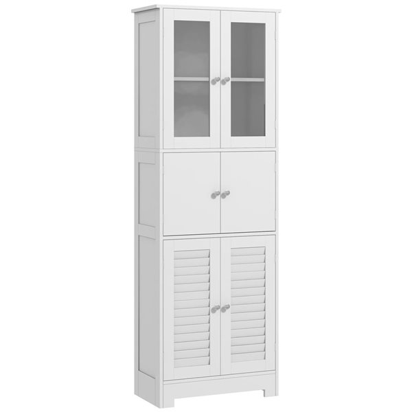 HOMCOM 12 D x 24 W x 67-in H White MDF Freestanding Tall Bathroom ...