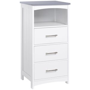 kleankin 13 D x 16 W x 32-in H White MDF Freestanding Bathroom Floor Cabinet