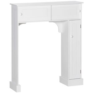 kleankin 9 D x 35 W x 41-in H White MDF Freestanding Over the Toilet Storage Cabinet w/ Sliding Doors