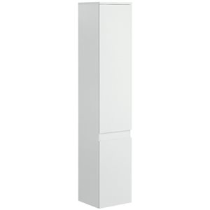 kleankin 11 D x 12 W x 60-in H White MDF Freestanding Slim Bathroom Storage Cabinet w/ Adjustable Shelves