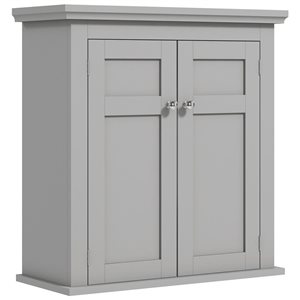 kleankin 9 D x 24 H x 23-in W Grey Bathroom Wall Storage Cabinet w/ Shelves