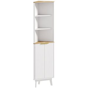 HOMCOM 12 D x 20 W x 67-in H White MDF Freestanding Tall Bathroom Storage Cabinet