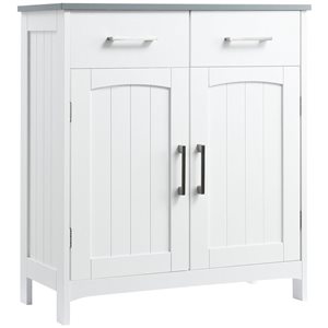 kleankin 13 D x 27 W x 30-in H White MDF Freestanding Bathroom Floor Cabinet