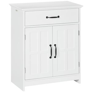 kleankin 12 D x 24 W x 30-in H White Particleboard Freestanding Bathroom Cabinet w/ Doors