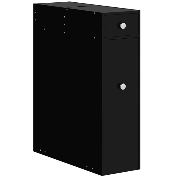 HOMCOM 7 D x 19 W x 23-in H Black MDF Freestanding Bathroom Toilet Paper Storage Cabinet w/ Drawers