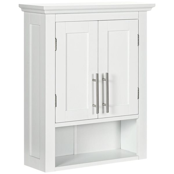 kleankin 7 D x 24 H x 20-in W White Bathroom Wall Storage Cabinet w ...