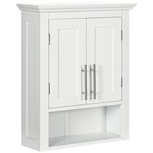kleankin 7 D x 24 H x 20-in W White Bathroom Wall Storage Cabinet w/ Shelf