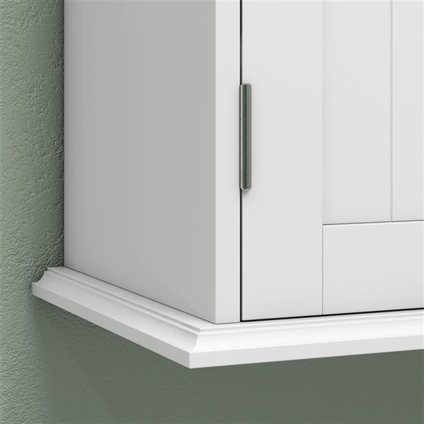 HOMCOM 9 D x 24 H x 9-in W White 3-Tier Bathroom Wall Storage Cabinet w/ Adjustable Shelf