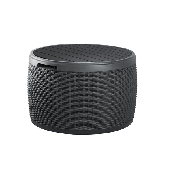 Keter Circa 140L 26.8 x 27.7-in Wicker Rattan Style Plastic Deck Box - Black