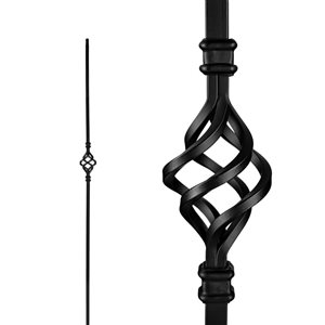 Nuvo Iron 12-Pack 44 L x 1/2-in T Black Steel Single Basket Hollow Interior Stair Baluster