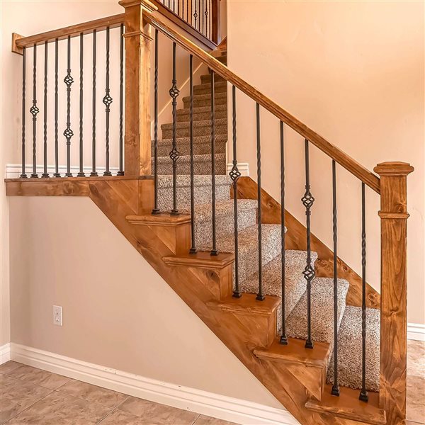 Nuvo Iron 12-Pack 44 L x 1/2-in T Black Steel Single Basket Hollow Interior Stair Baluster
