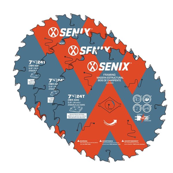 SENIX 7 1/4-in 24T Circular Saw Blades - 3/Pk