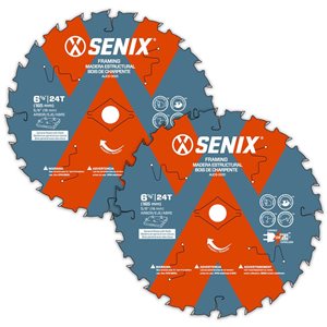 Lames de scie circulaire SENIX 6 1/2 po à 24 dents, 2/pqt