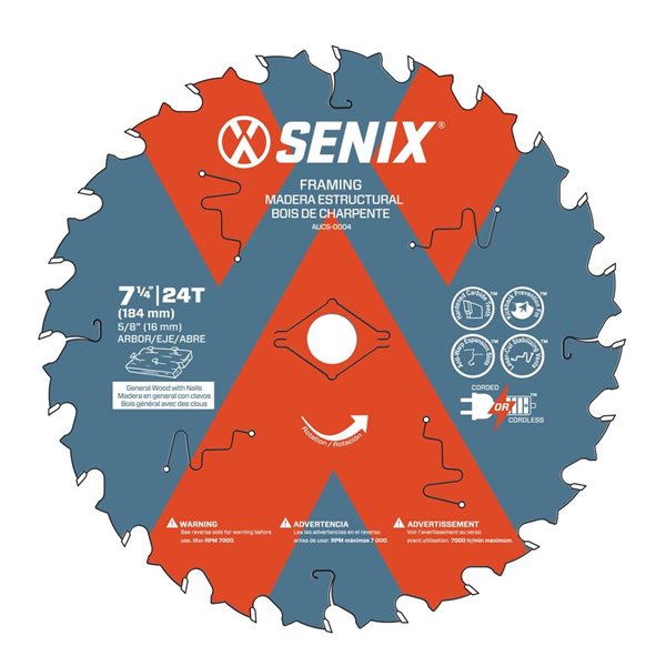 Lot De 10 Lames De Scie Circulaire 7-1/4 Po – 24 Dents Carbure – Multi-usages
