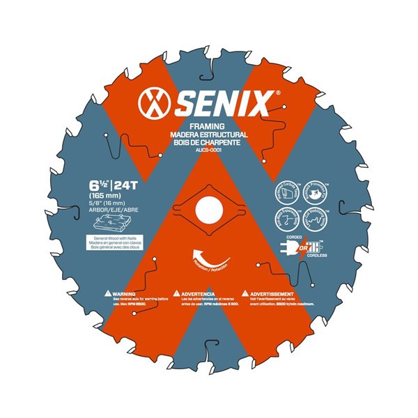 SENIX 6 1/2-in 24T Circular Saw Blade