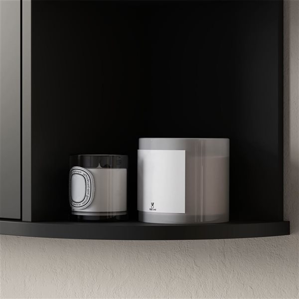 HOMCOM Medicine Cabinet with 1 Mirror Door and 6 Side Shelves 24.8 x 26-in -Black