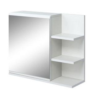 kleankin Medicine Cabinet with 1 Mirror Door and 3 Side Shelves 19.7 x 23.6-in - White