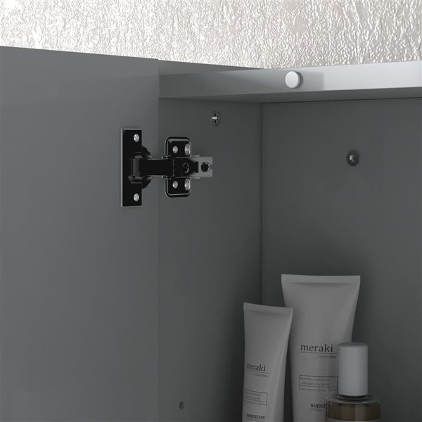 kleankin Mirror Medicine Cabinet with 3 Doors and Shelves 23.6 x 27.6-in - Grey