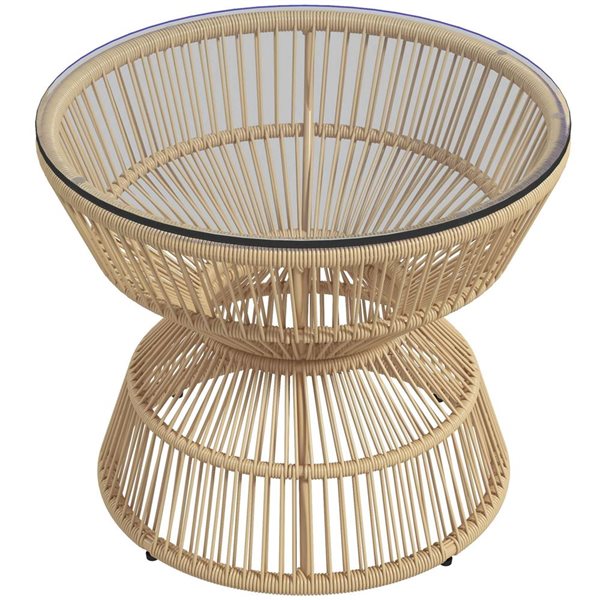 Outsunny 23.6-in Rattan Outdoor Coffee Table
