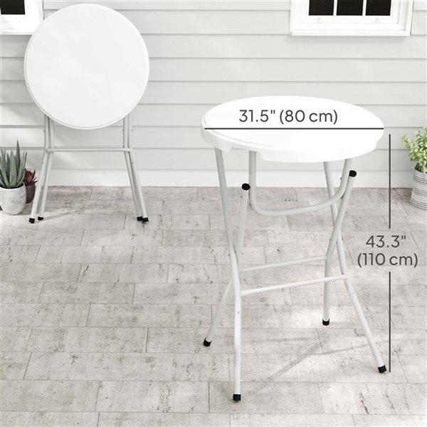 Outsunny 31.5-in Bar Height Patio Folding Table