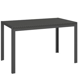 Outsunny 28.3 x 47.2 x 27.6-in Black Rectangular Patio Dining Table for 4