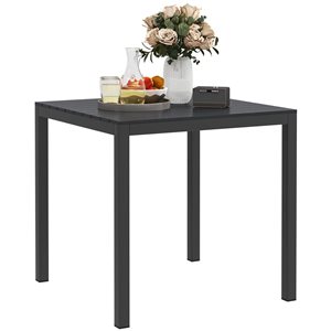 Outsunny 28.7-in Black Aluminum Steel Frame Outdoor Dining Table for 4