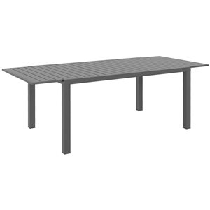 Outsunny Grey Expandable Outdoor Dining Table for 6-8 People