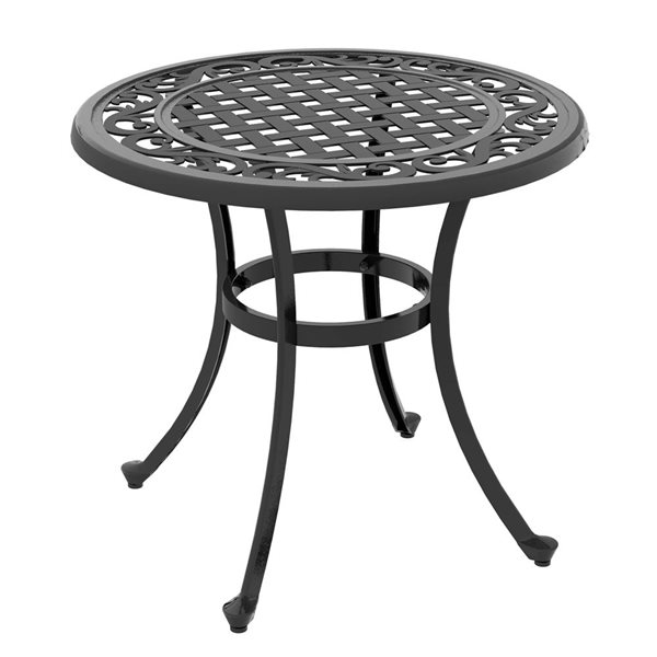 Outsunny 23.6-in Black Patio Side Table with Aluminium Frame