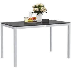 Outsunny 28.3 x 47.2 x 27.6-in Outdoor Dining Table with Aluminium Frame and Slatted Top