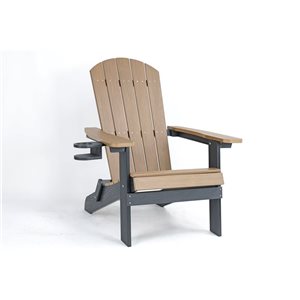 Chaise Adirondack pliante brun/noir Backyard Lifestyles avec porte-gobelet