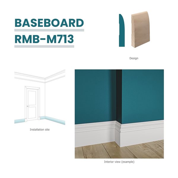 RESO RMB M713 10-Piece 9/16 x 3 1/4 x 96-in Stainable Finger-jointed Pine Baseboard Set- 80 lin.ft.