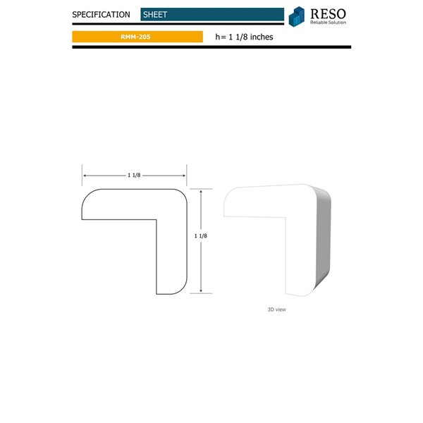 RESO RMM 205 3-Piece 1 1/8 x 1 1/8 x 96-in Primed Finger-Jointed Pine Corner Guard Set - 24 lin.ft.