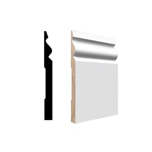RESO RMB 725 3-Piece 11/16 x 7 1/4 x 96-in Primed Finger-jointed Pine Baseboard Set- 24 lin.ft.