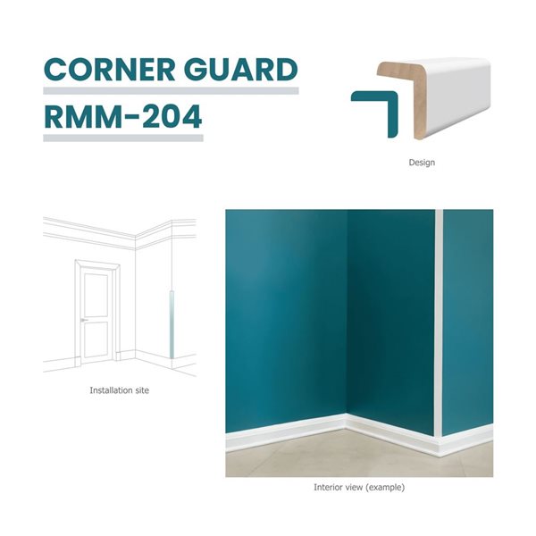 RESO RMM 204 5-Piece 1 5/16 x 1 5/16 x 96-in Primed Finger-Jointed Pine Corner Guard Set - 40 lin.ft.