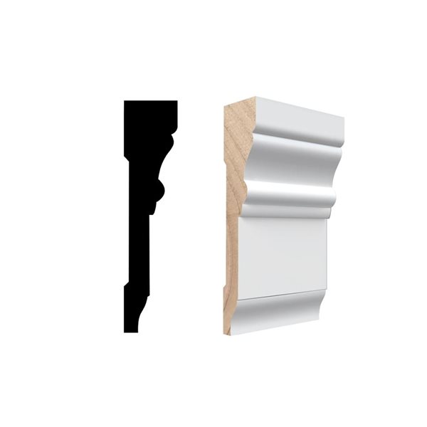 Ornamental Mouldings Loose Weave Collection 13/16 in. x 3-1/4 in. x 3-1/4 in. White Hardwood Casing Door and Window Corner Block Moulding