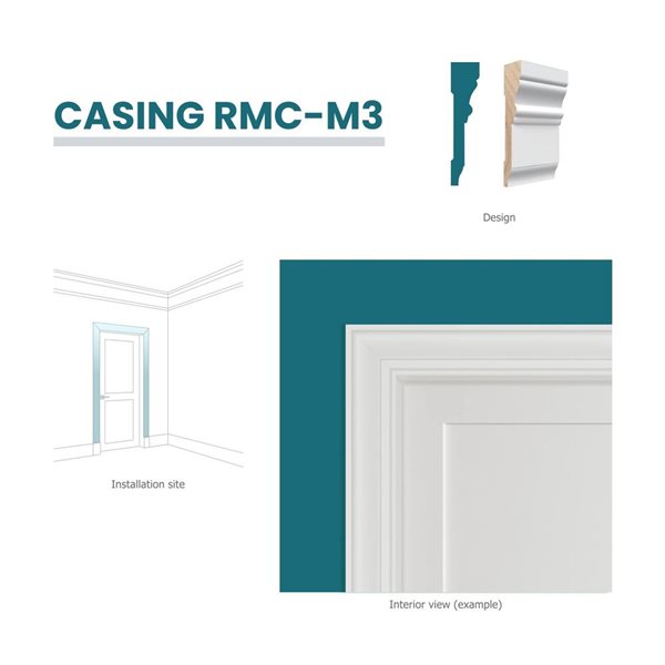 RESO RMC M3 5-Piece 13/16 x 3 1/2 x 102-in Primed Finger-Jointed Pine Casing Set - 41.25 lin.ft.