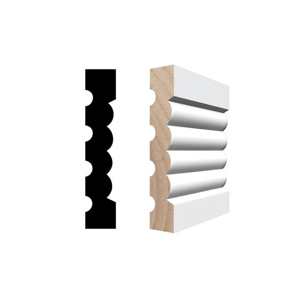 RESO RMC M15 3-Piece 11/16 x 3 1/2 x 85-in Primed Finger-Jointed Pine Casing Set - 21 lin.ft.