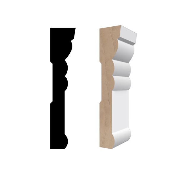 RESO RMC MSI1 10-Piece 11/16 x 3 1/4 x 102-in Primed Finger-Jointed Pine Casing Set - 82.5 lin.ft.