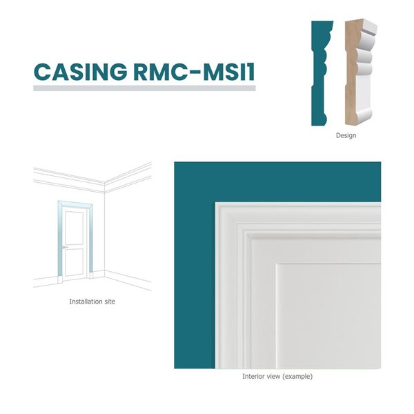 RESO RMC MSI1 10-Piece 11/16 x 3 1/4 x 102-in Primed Finger-Jointed Pine Casing Set - 82.5 lin.ft.