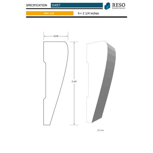 RESO RMC 316 10-Piece 11/16 x 2 1/4 x 85-in Primed Finger-Jointed Pine Casing Set - 70 lin.ft.