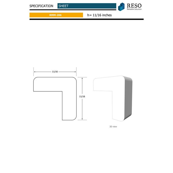 RESO RMM 206 20-Piece 11/16 x 11/16 x 96-in Primed Finger-Jointed Pine Corner Guard Set - 160 lin.ft.