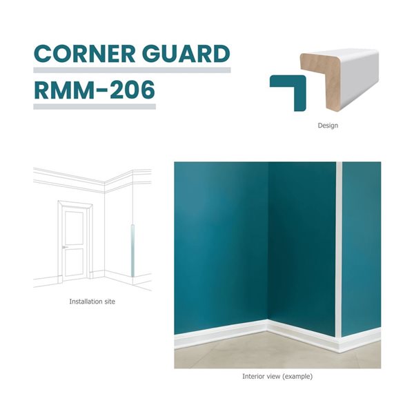 RESO RMM 206 20-Piece 11/16 x 11/16 x 96-in Primed Finger-Jointed Pine Corner Guard Set - 160 lin.ft.