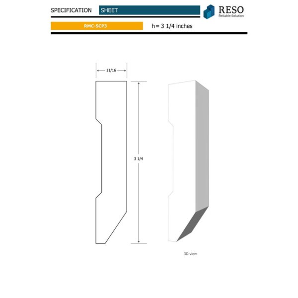 RESO RMC SCP3 3-Piece 11/16 x 3 1/4 x 102-in Primed Finger-Jointed Pine Casing Set - 24.75 lin.ft.