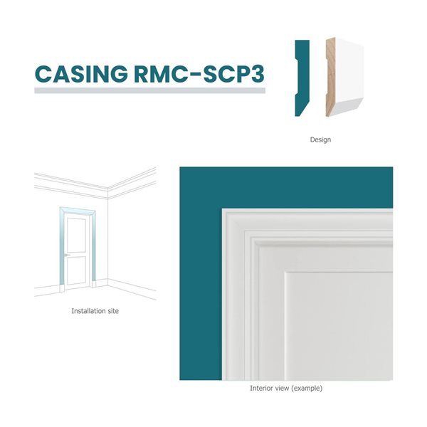RESO RMC SCP3 3-Piece 11/16 x 3 1/4 x 102-in Primed Finger-Jointed Pine Casing Set - 24.75 lin.ft.