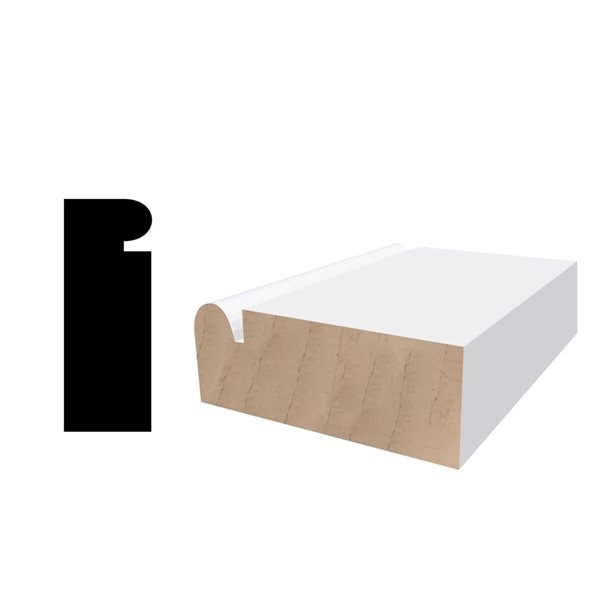 RESO RMM 176 10-Piece 11/16 x 1 5/8 x 96-in Primed Finger-Jointed Pine Brick Mould  - 80 lin.ft.
