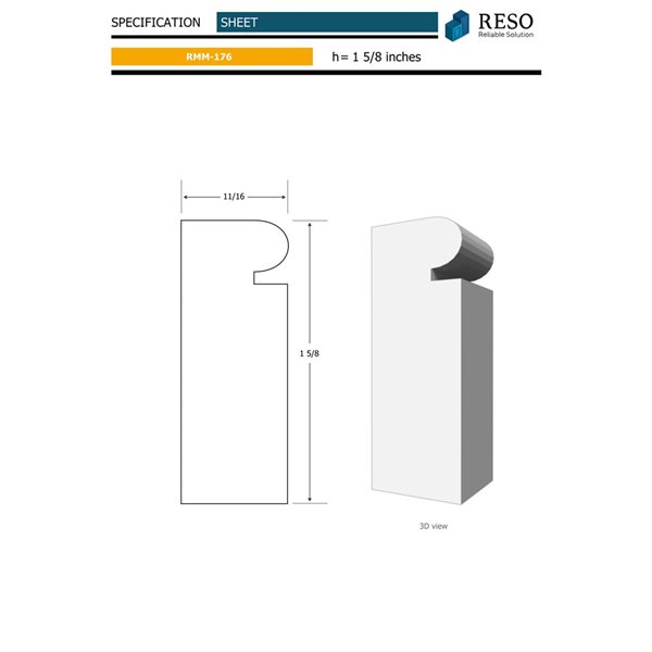 RESO RMM 176 10-Piece 11/16 x 1 5/8 x 96-in Primed Finger-Jointed Pine Brick Mould  - 80 lin.ft.