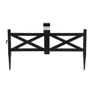Lot de 5 panneaux de clôture solaire de bordure de jardin Cromwell 2D Sunjoy 14 h. x 2 é. x 24 po l. en métal noir