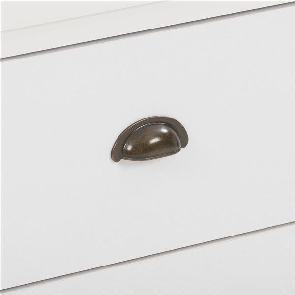 CorLiving Boston 6-Drawer Double Dresser w/ Metal Handles - White